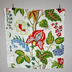 Schumacher Pattern 172615 Tree Of Life Floral Patterned Fabric 25 3/4 X 25 3/4"